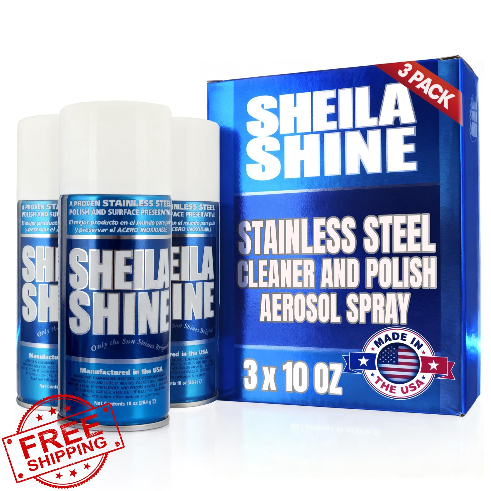 Sheila Shine Stainless Steel Cleaner Polish 3x10oz