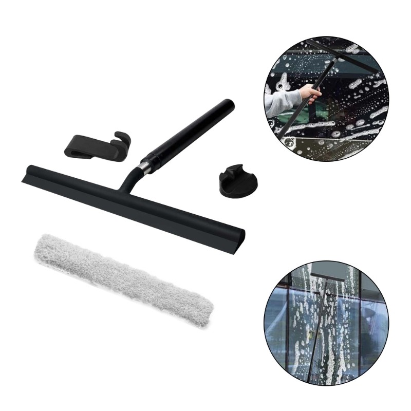 Rubber Floor Squeegee Telescopic Handle For Shower Mirror Tile Cleaning
