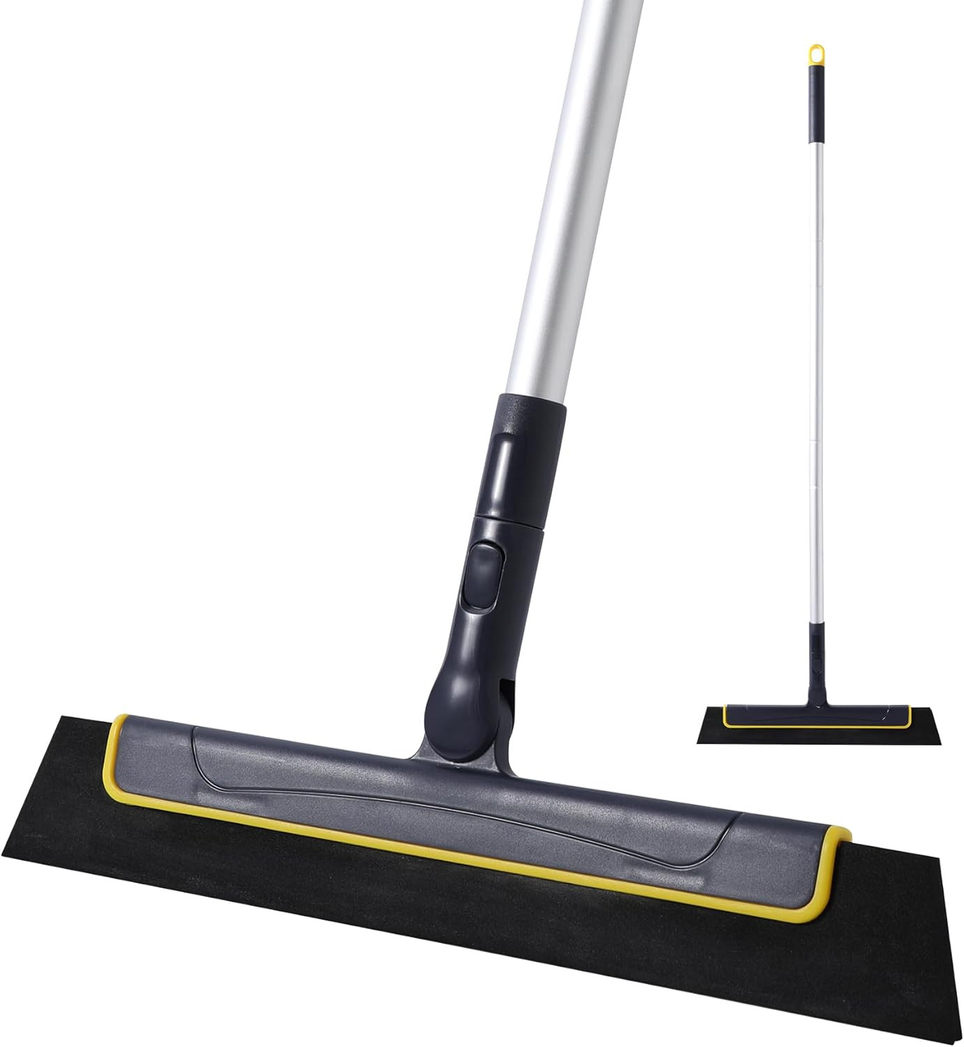 Floor Squeegee Broom EVA Foam Blade Aluminum Pole for Shower Bathroom Kitchen…