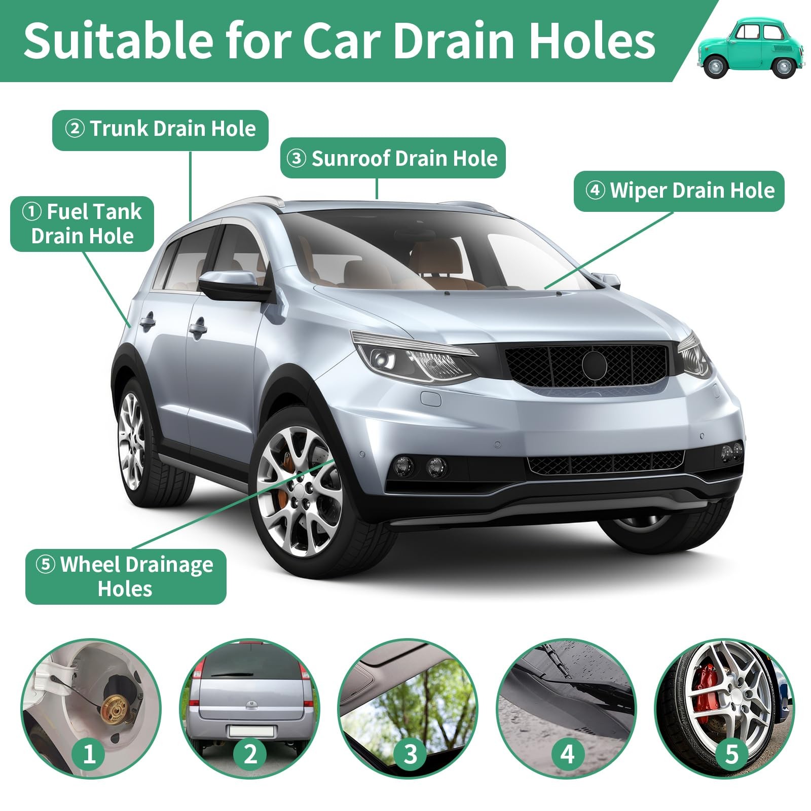 Opvixi 3 pcs Auto Sunroof Drain Cleaning Tool, 120 Inch Long Flexible Tube Cl…