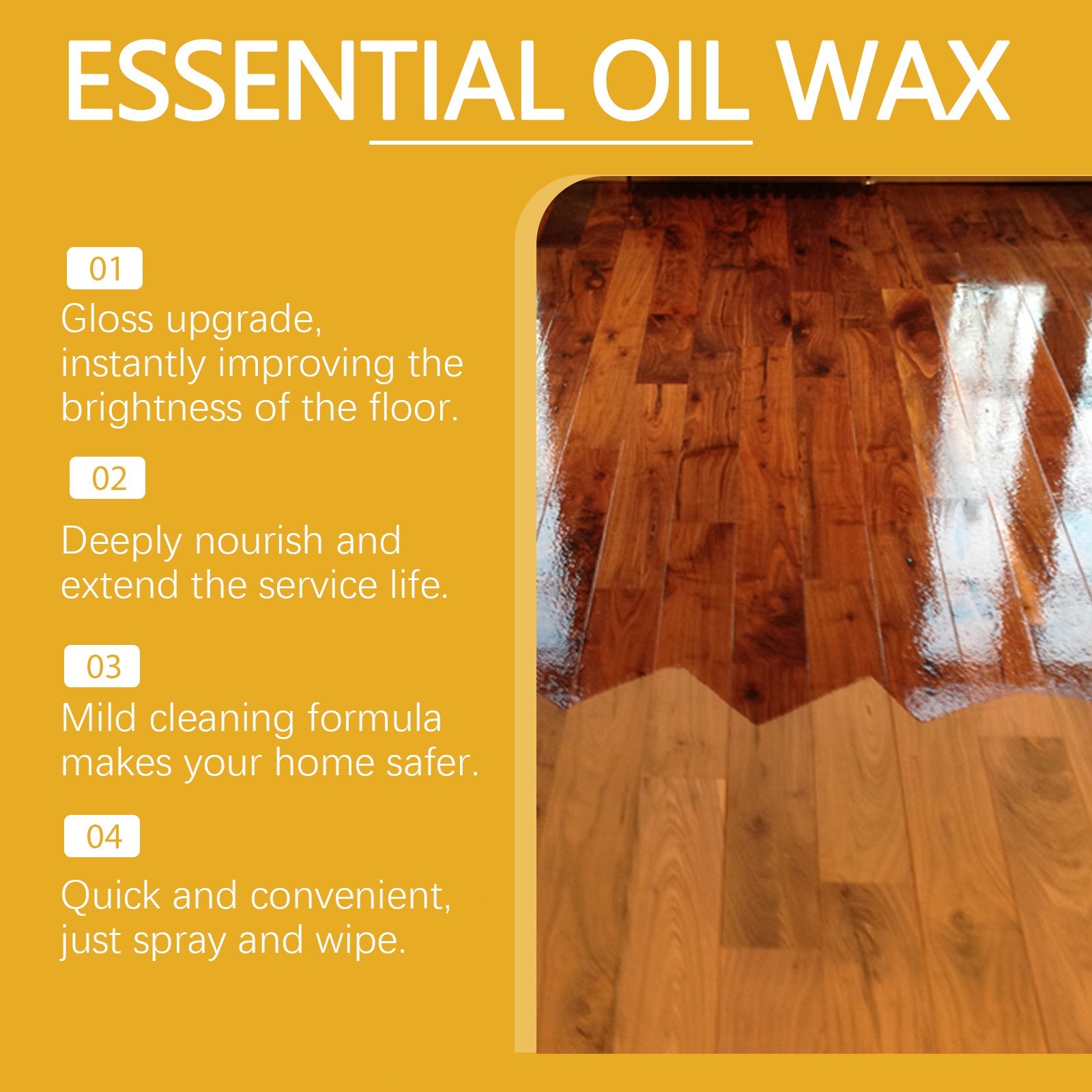 Natural Beeswax Polish Spray, Wood Furniture & Floor Cleaning Care
