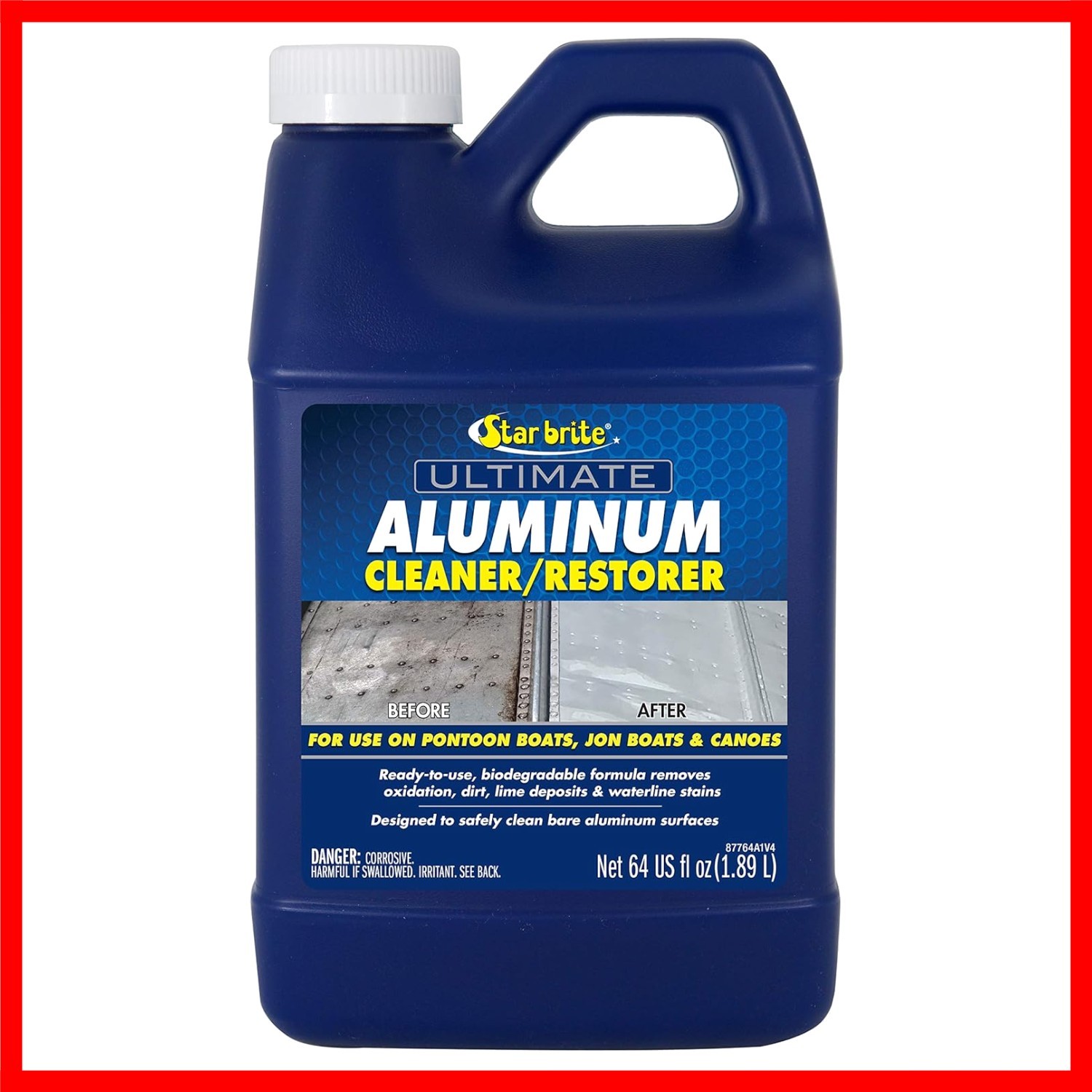 Eco-Friendly 64 Oz Aluminum Cleaner & Brightener for Boats – No Sprayer Needed