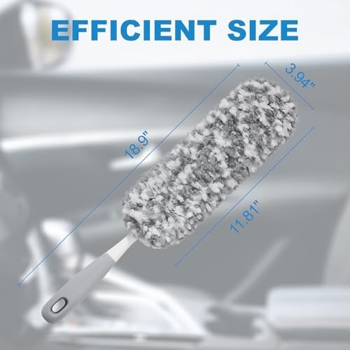 12″ Microfiber Car Duster Interior Detail Brush Dash Vent Dust Cleaner Tool