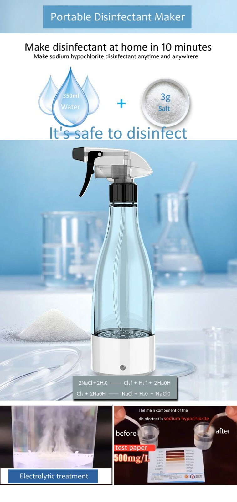 Portable Disinfectant Maker – Disinfectant LiquidMaking Machine