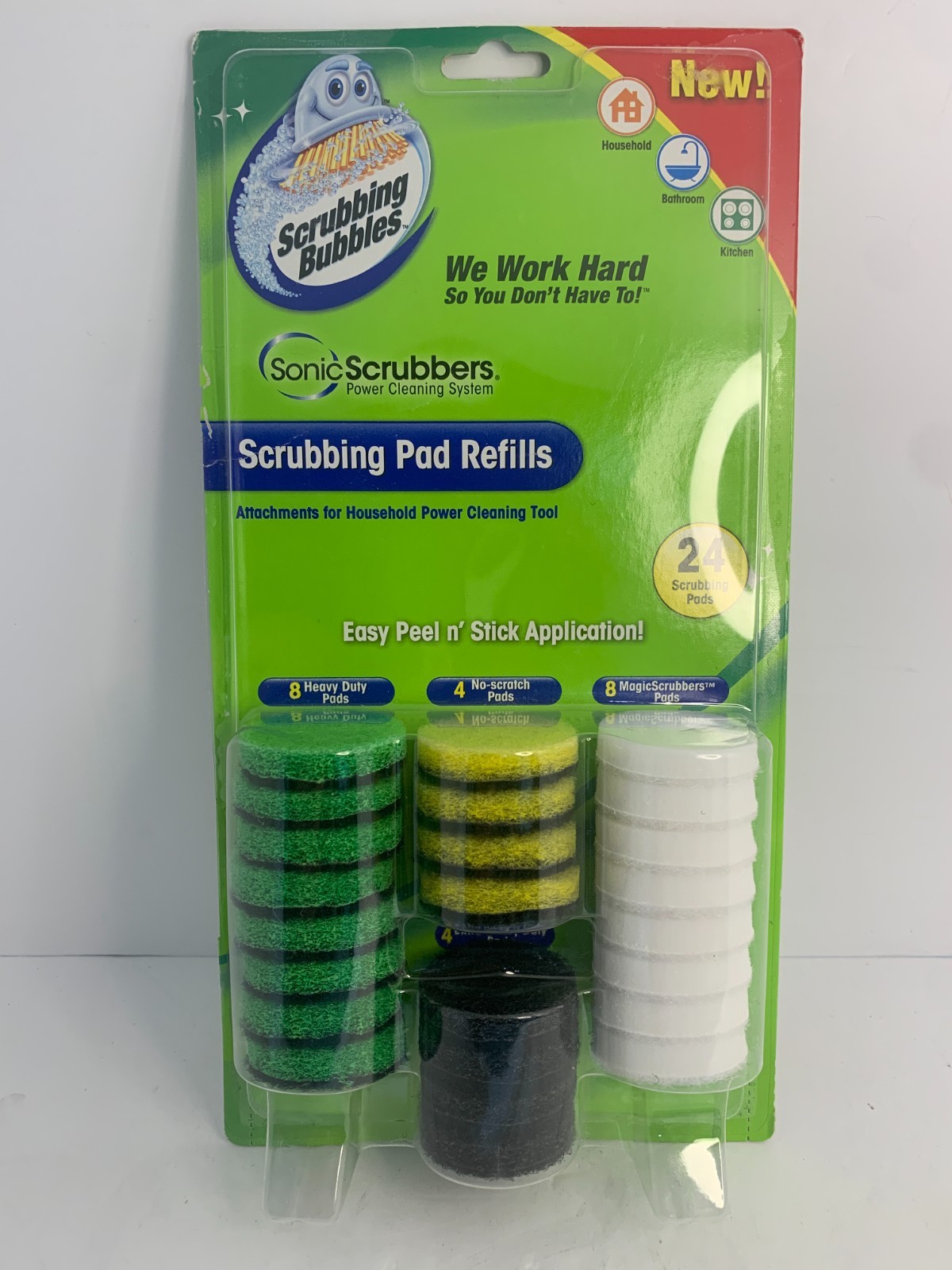 NEW In Package Scrubbing Bubbles Sonic Scrubbers Scrubbing Pad Refills 24 Count