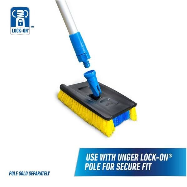 Lock-On Deck Brush for Wood & Composite Decking Swivel Head Heavy Duty