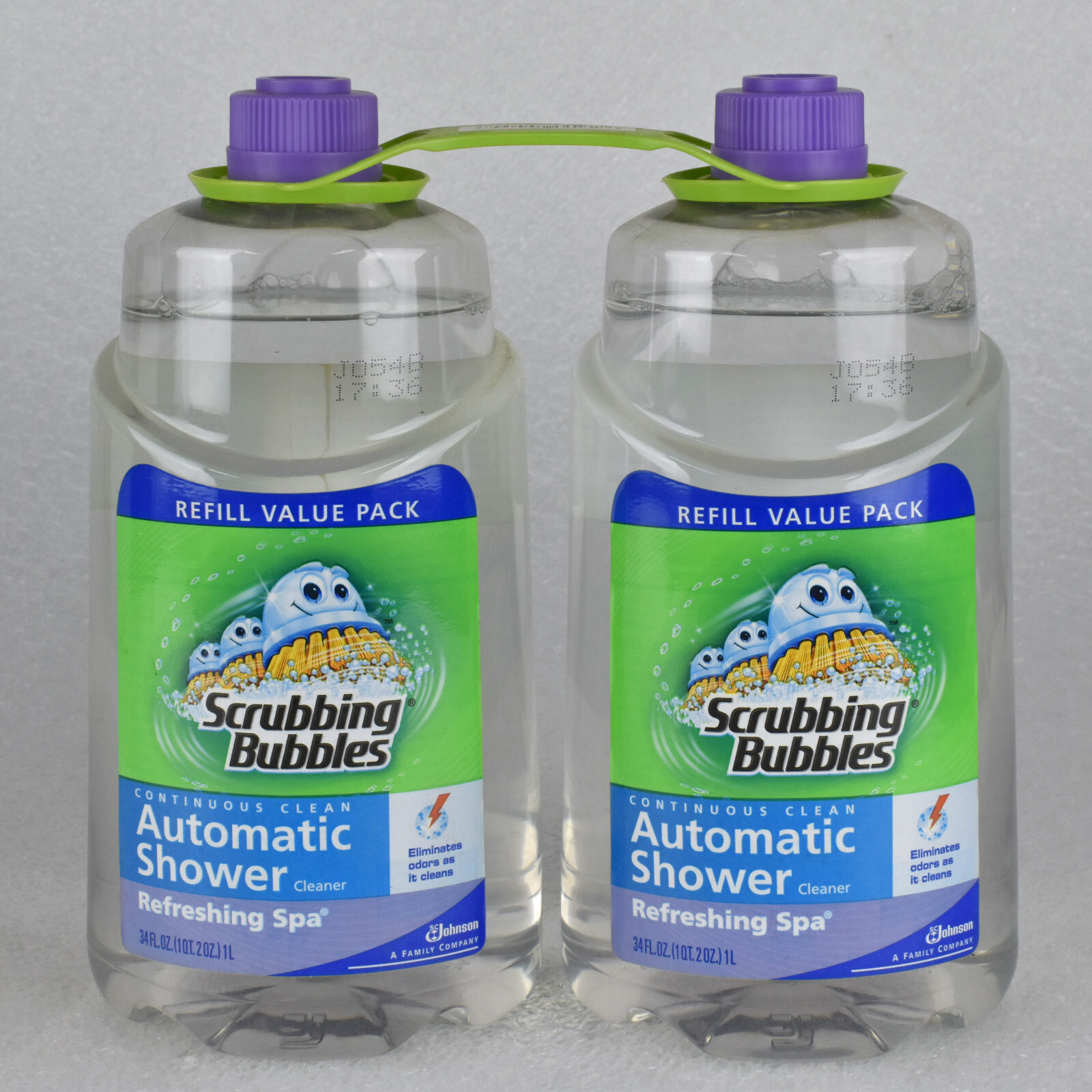NEW Scrubbing Bubbles Automatic Shower Cleaner 34oz Refill 2-Pack (68 oz Total)