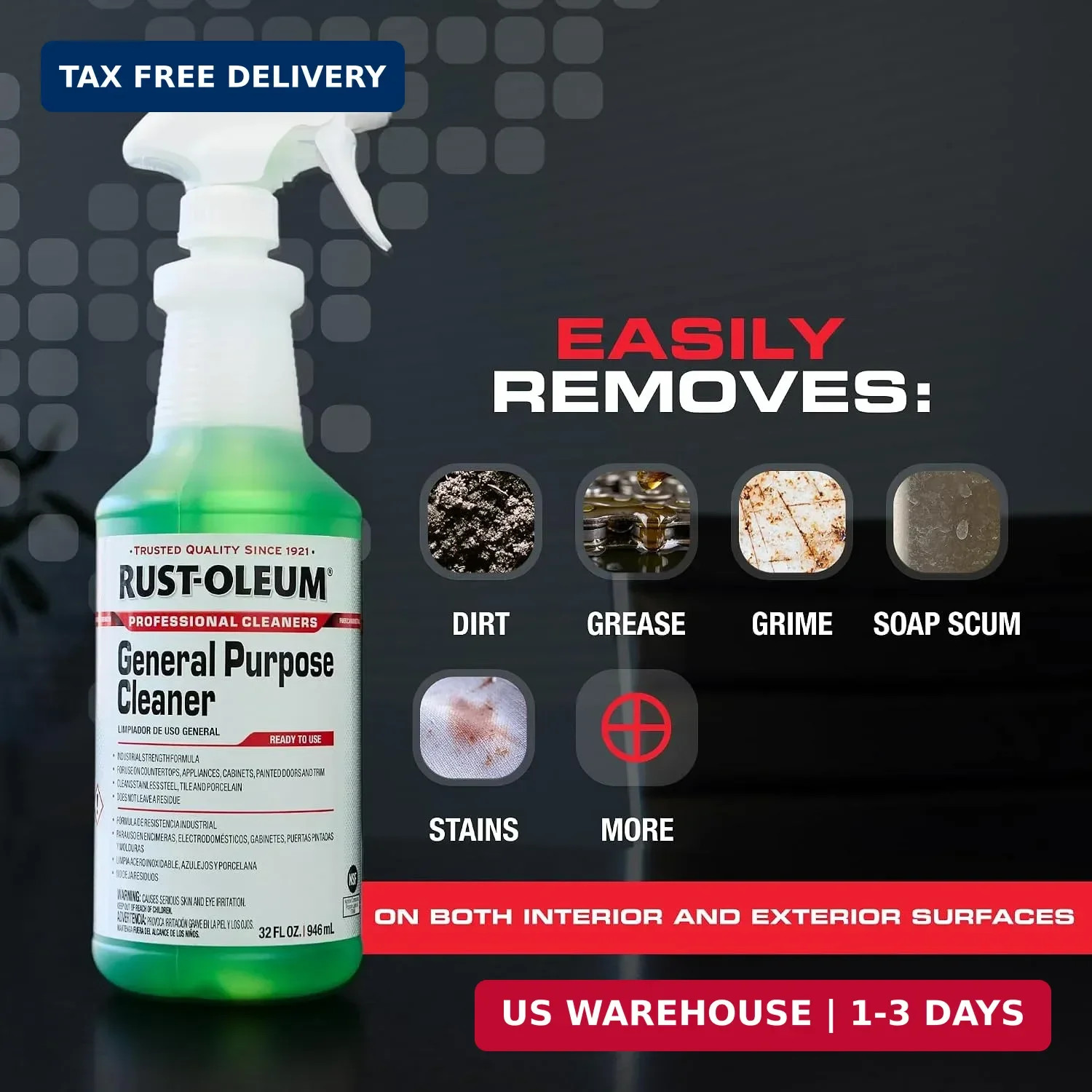 Rust-Oleum Professional Cleaners General Purpose Cleaner | Trigger Spray 32 oz C