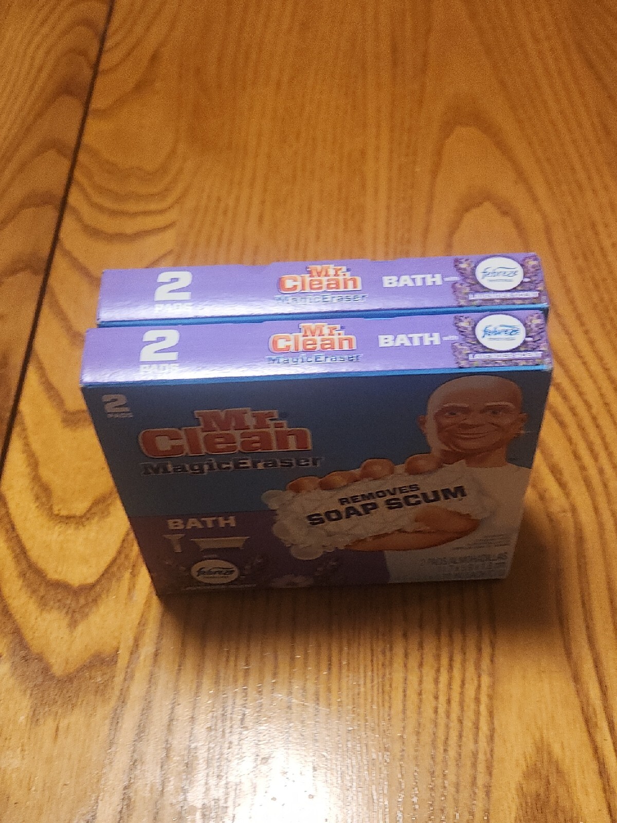 2 boxes Mr. Clean Magic Eraser Febreze Lavender Scent Bath Cleansing 2 ct Pads