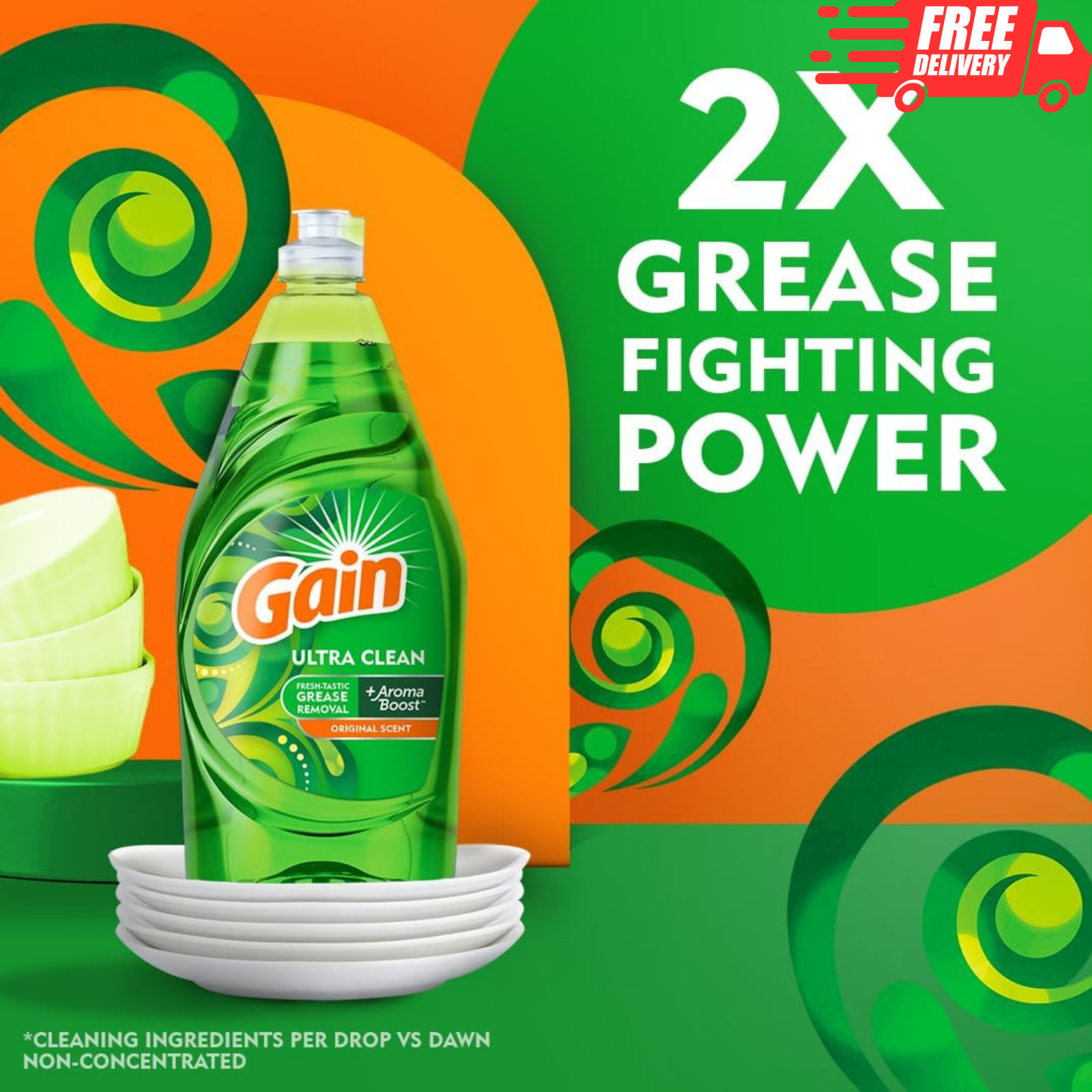 Gain Ultra Liquid Dish Soap Original Scent 38oz