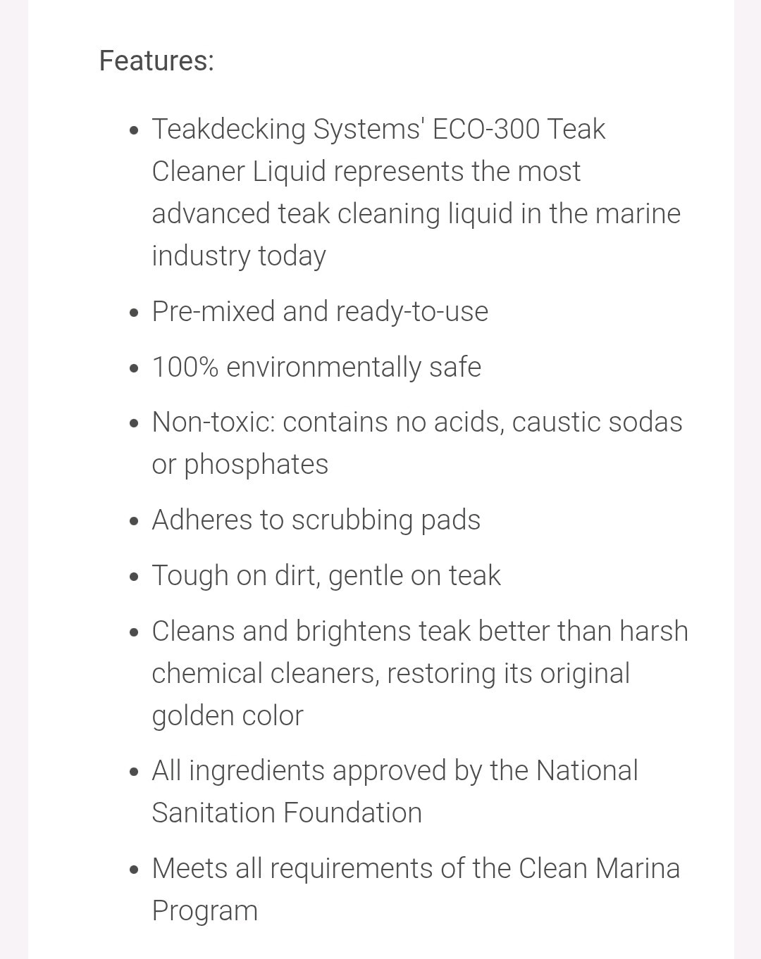 Teak Decking Systems ECO-300 Liquid Teak Cleaner 5-gal