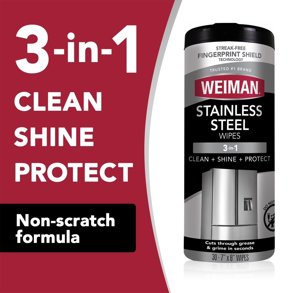 Stainless Steel Appliance Cleaning Wipes Streak Free Shine 30 Count 2 Pack