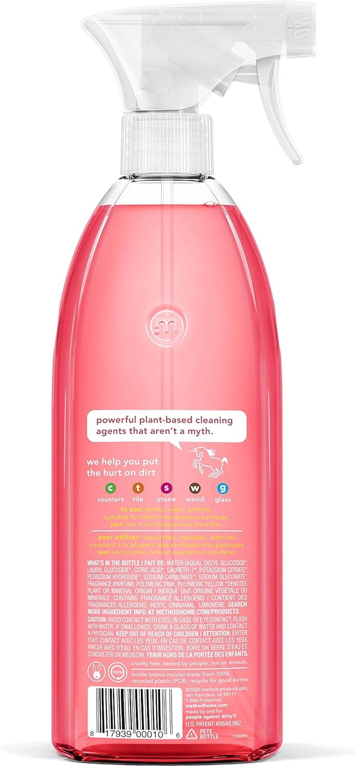 Method All-Purpose Cleaner, Pink Grapefruit, Perfect for Most Counters, Tiles, S