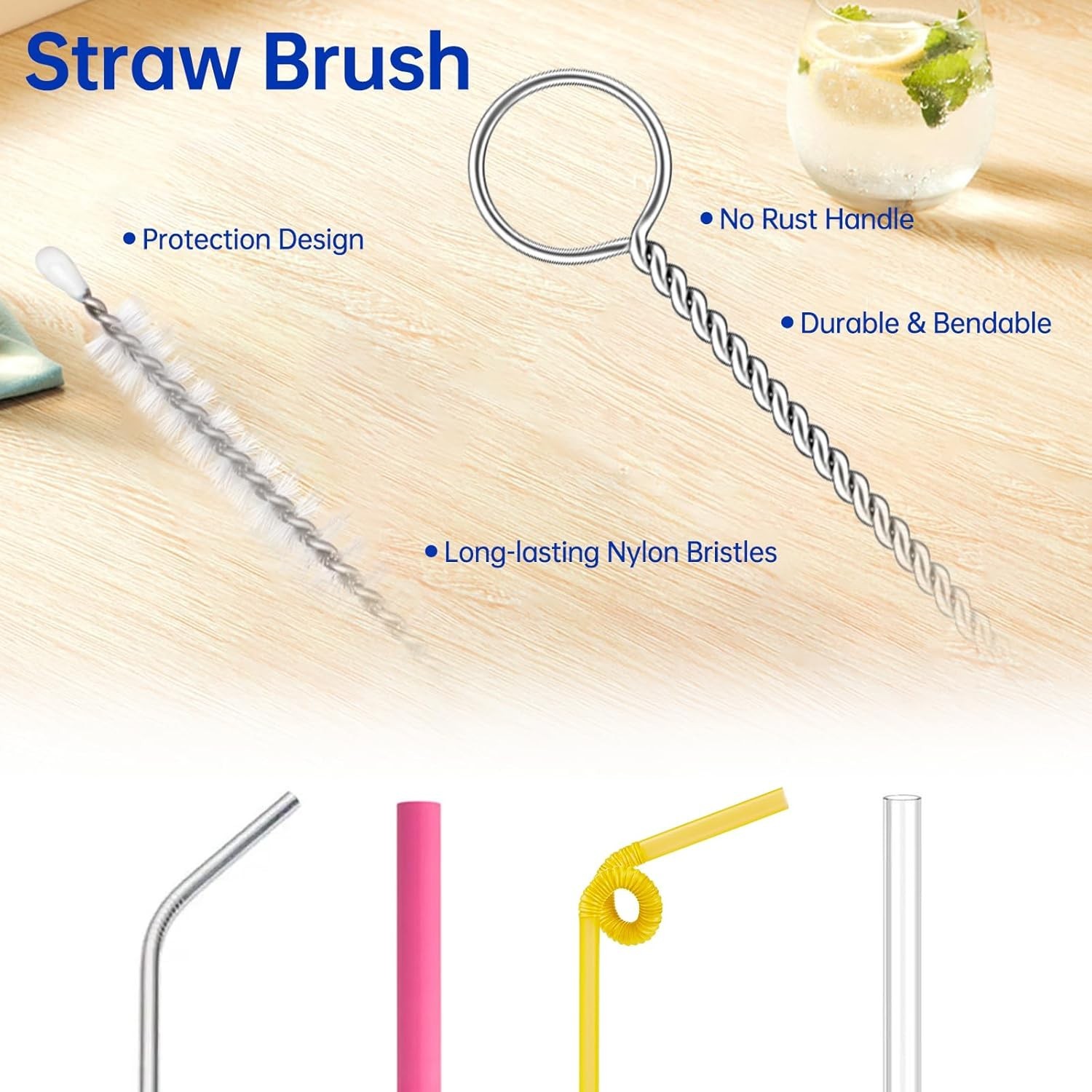 3 Pack Water Bottle Cleaner Brush Set – for Owala Cleaning Kit, Long Handle S…