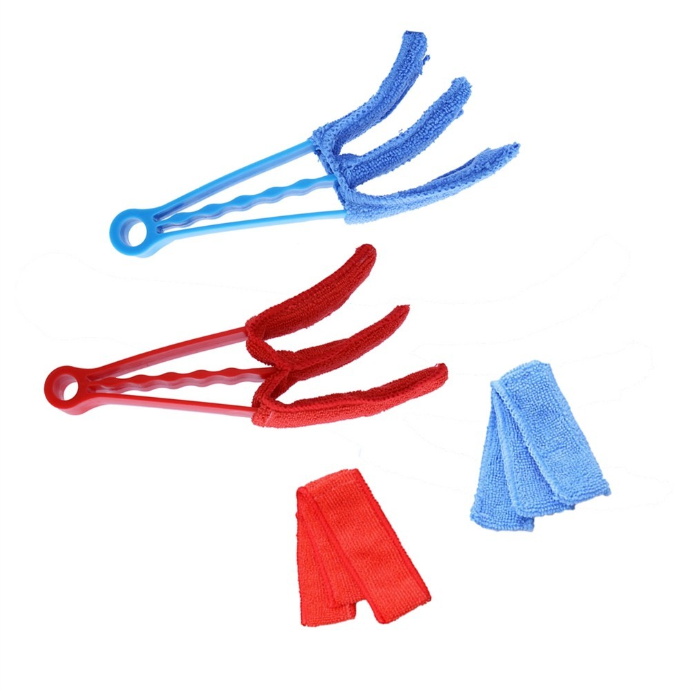 4Pcs Window Blind Brush Cleaner with Durable PP Handle and Ultra Fine Cloth