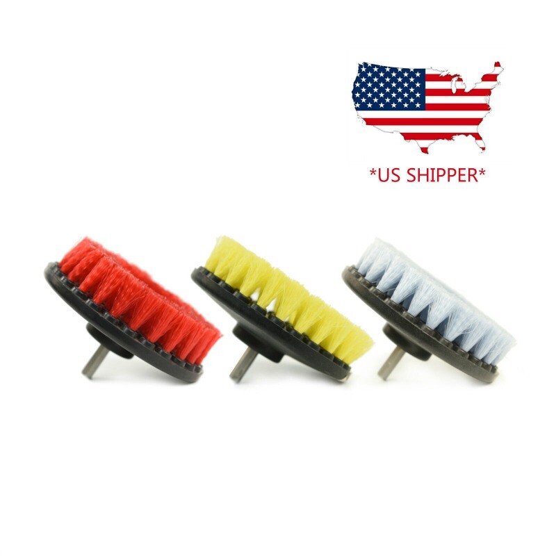48 Pcs Carpet Mat 5″ Round Brush w/Power Drill Attachment (Soft, Medium, Heavy)