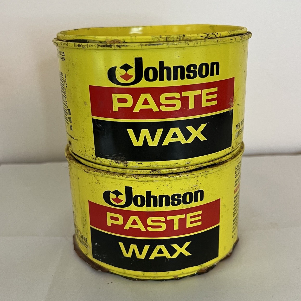 Discontinued SC Johnson Paste Wax Original Formula 2 Cans 1 lb 11.7 oz Remaining