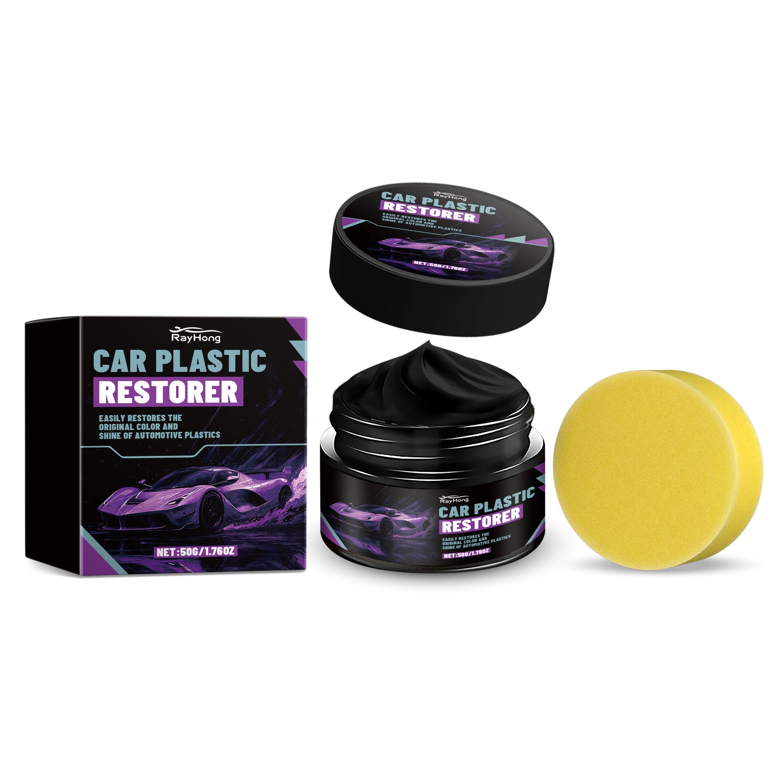Plastic Restorer For Cars,Scratch Repair/Cleaner,Restore Faded Plastic Surfaces