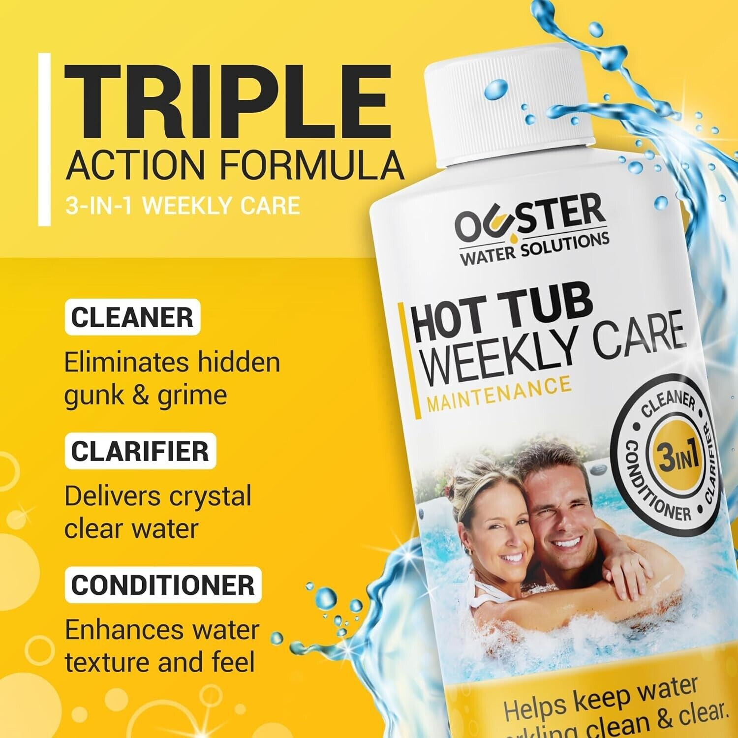 Effortless 3-in-1 Hot Tub Maintenance Solution – 16oz Cleaner for All Spas