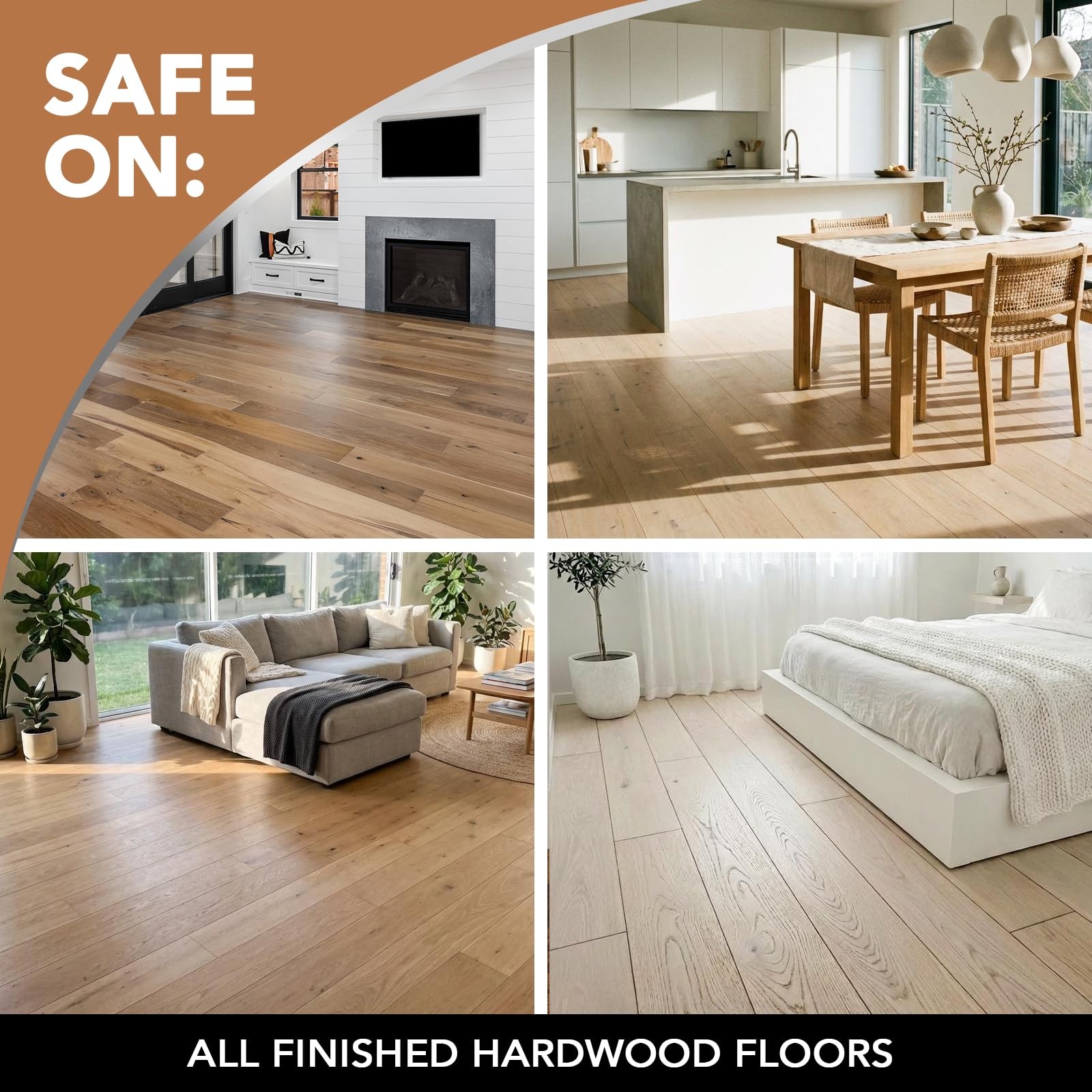 Wood Floor Polish Restorer 32oz 3 Piece Bundle Microfiber Scratch Repair Natural