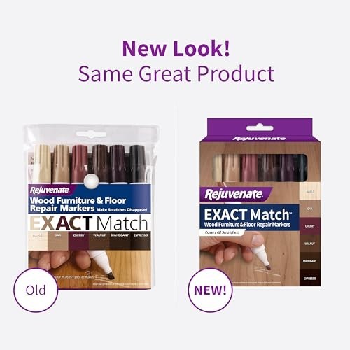 Rejuvenate Exact Match Wood Furniture & Floor Repair Markers, 6 Count, Brown Mar