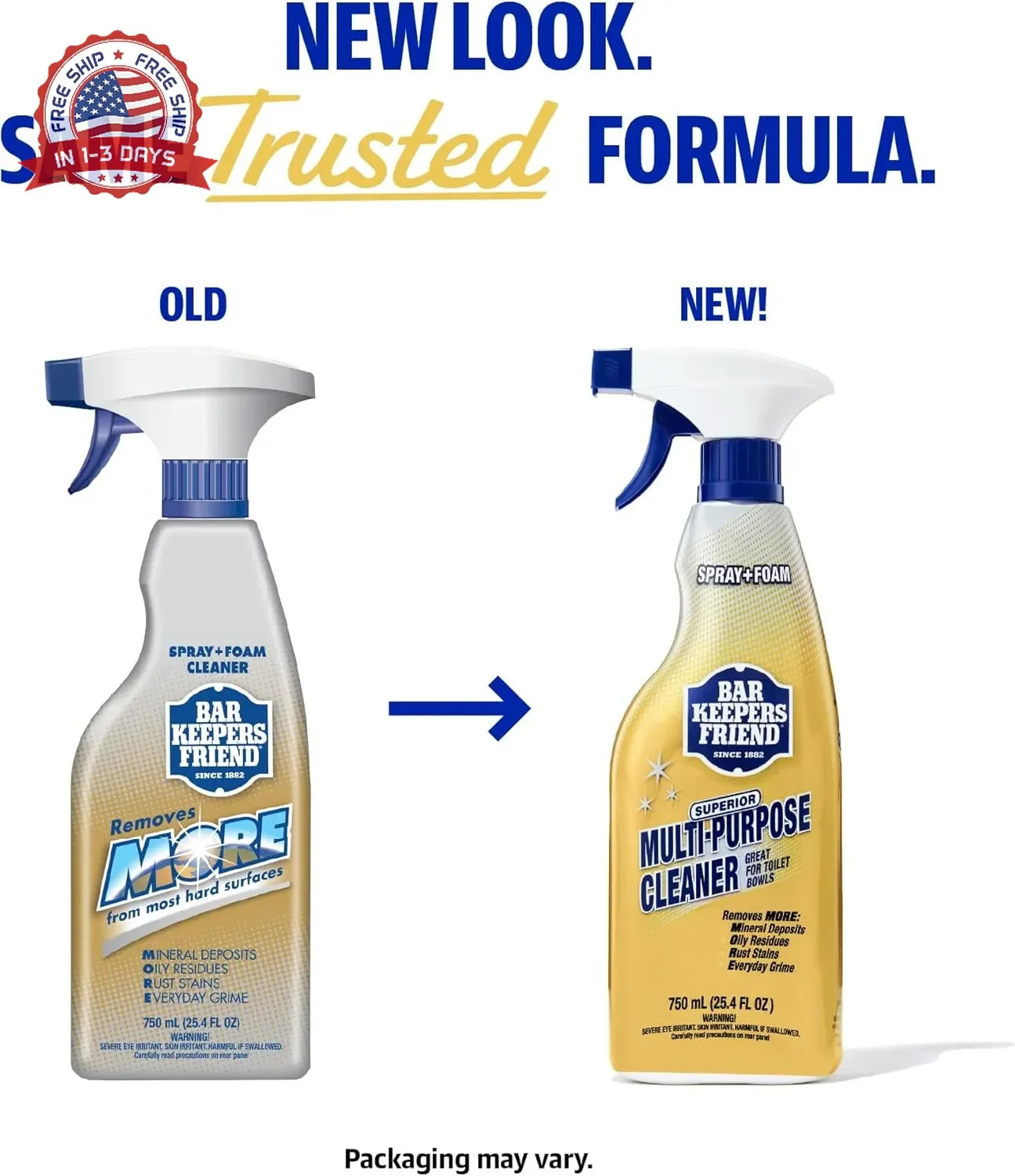 Bar Keepers Friend Soft Cleanser 26 oz + Spray & Foam Multipurpose MORE Spray Cl