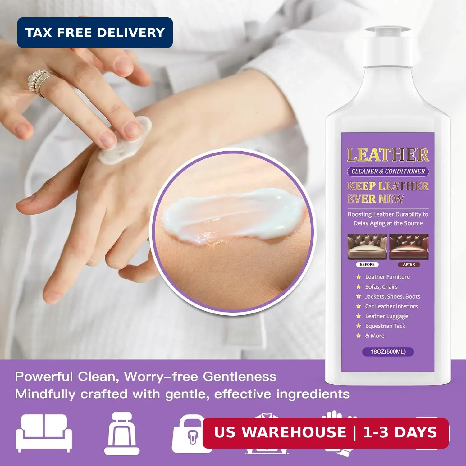 Leather Cleaner & Conditioner – Cleans, Nourishes, Restores & Maintains, Crafted