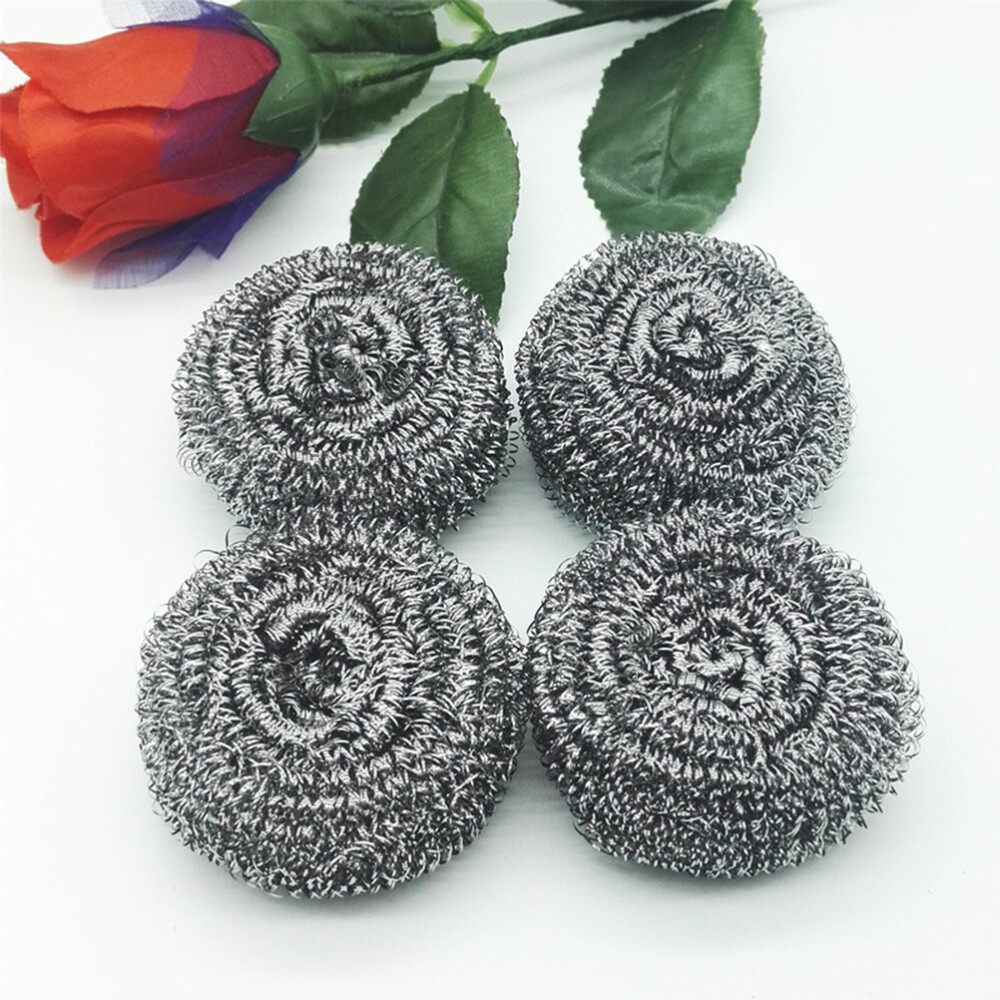 4PCS Stainless Steel Sponges Scrubbers Washing Utensil Cleaner for Pot Bowl Pan