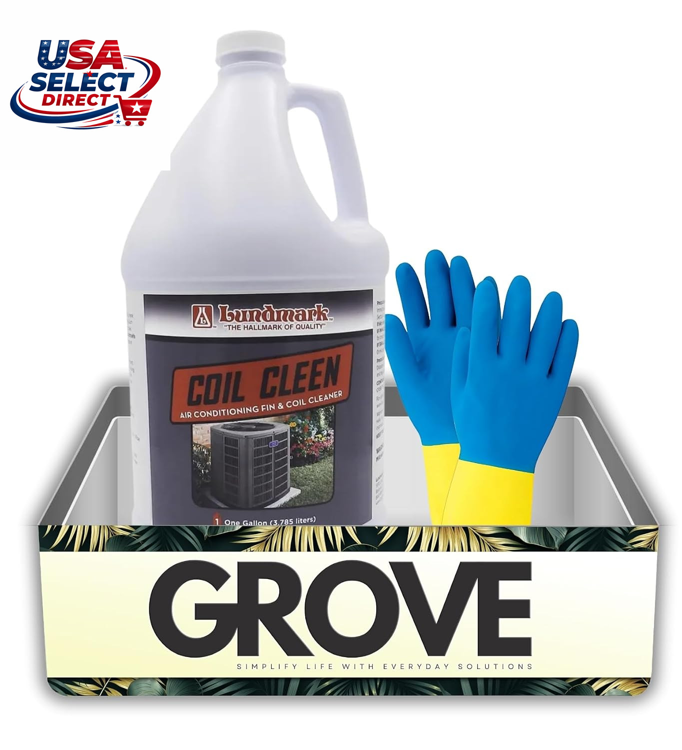 Lundmark Coil Cleen Air Conditioner Fin Cleaner 1 Gal Gift Set with Gloves