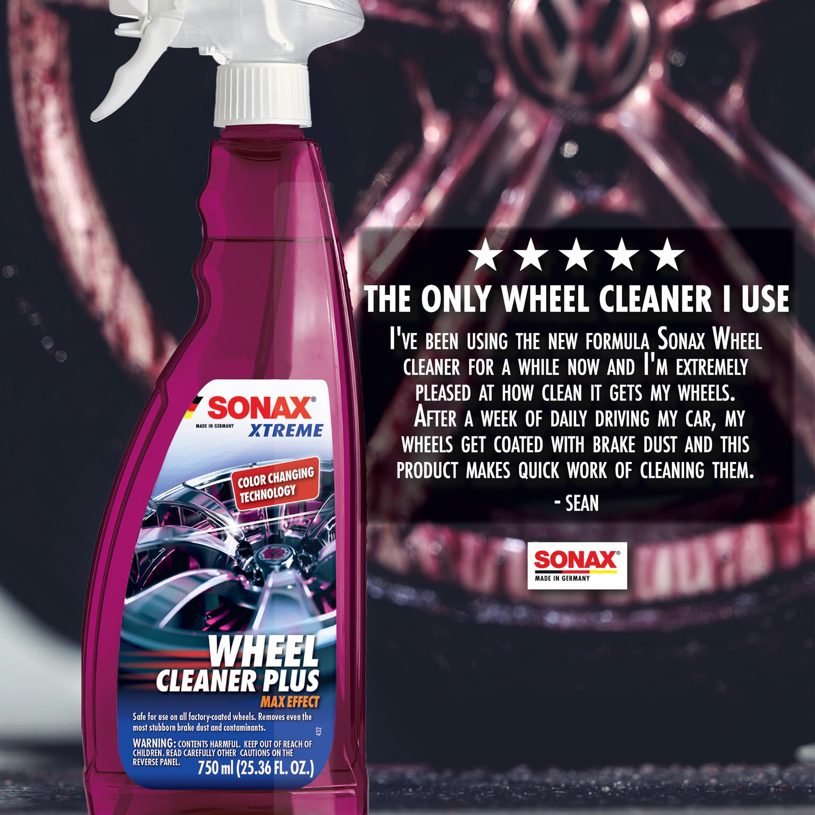 Sonax Wheel Cleaner Plus 169.1 fl oz Acid Free Powerful Formula for All Wheels