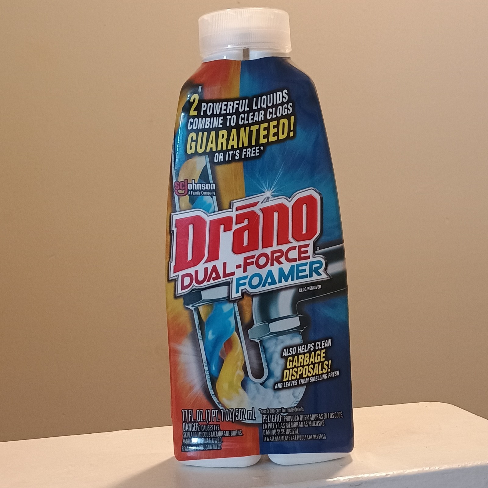 Drano Dual-Force Foamer Clog Remover Foam Formula For Sink/Drain Clogs 1 Pack