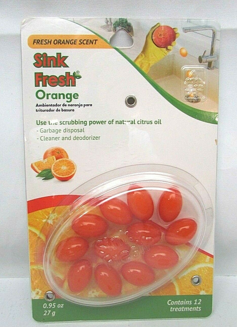 2 Pack SINK FRESH Garbage Disposal Cleaner and Deodorizer NEW Citrus Oil Orange