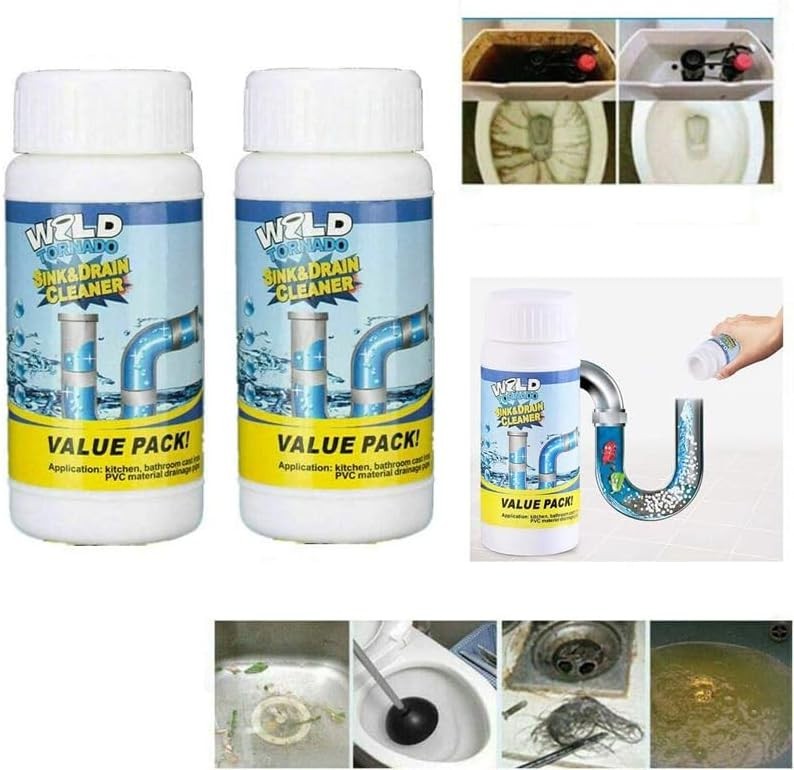 Wild Tornado Powerful Sink & Drain Cleaner Powder – Quick Foaming Super Clean…