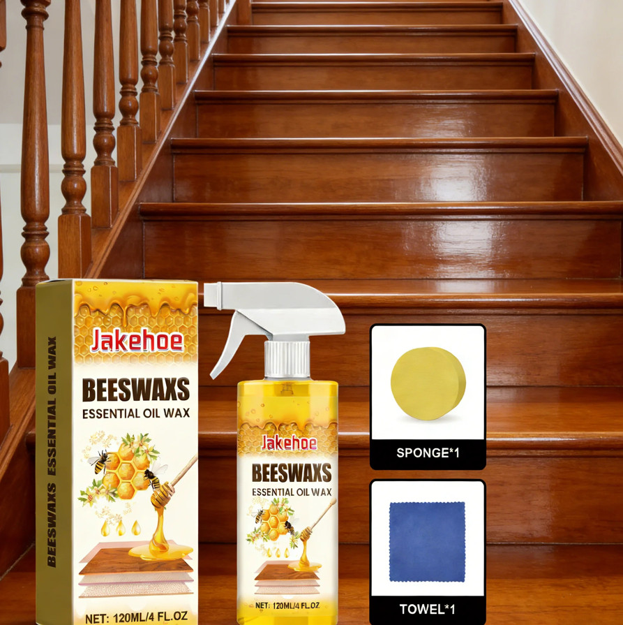 Natural Beeswax Polish Spray, Wood Furniture & Floor Cleaning Care