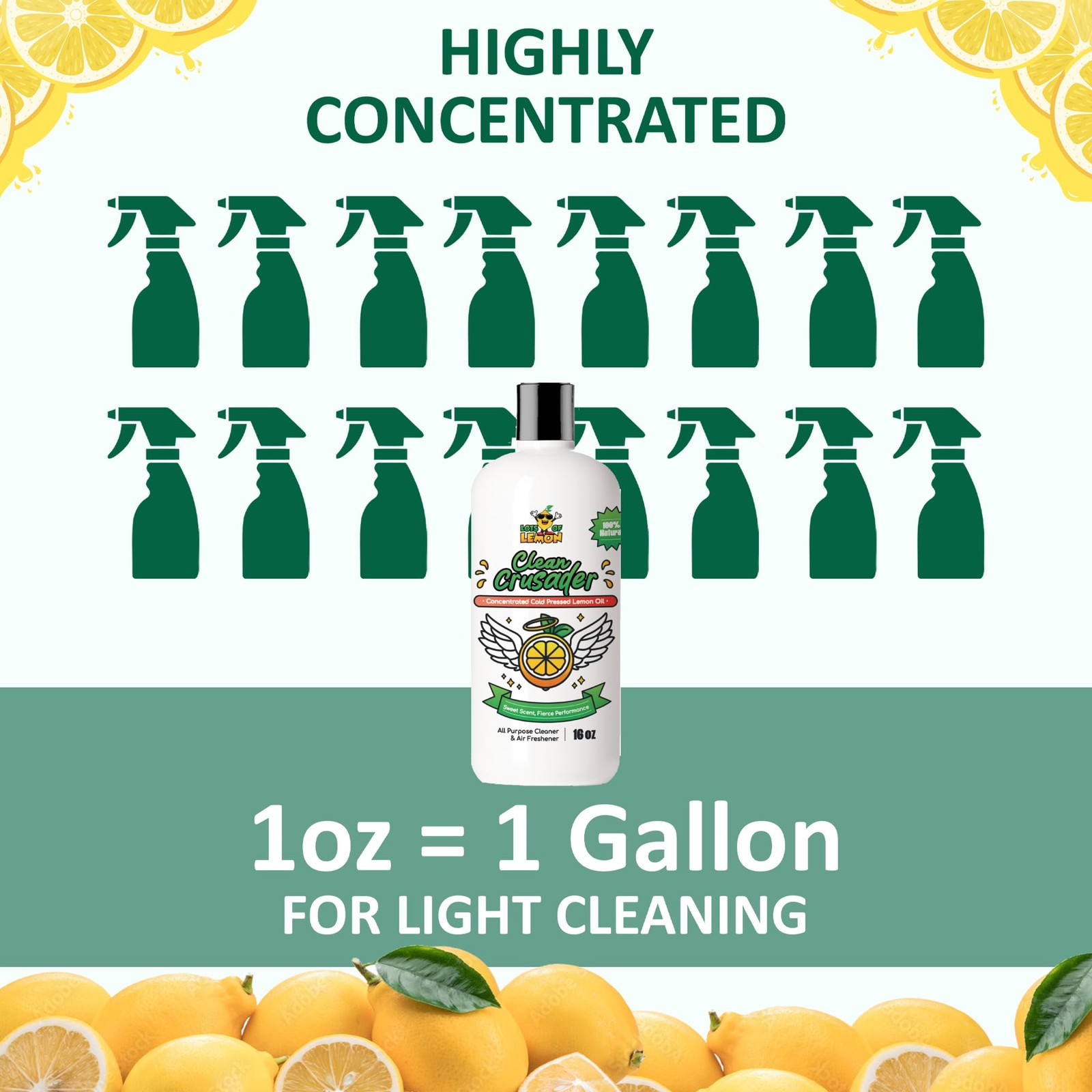– Clean Crusader Cold Pressed Lemon Oil Concentrate – All Purpose Cleaner & F…