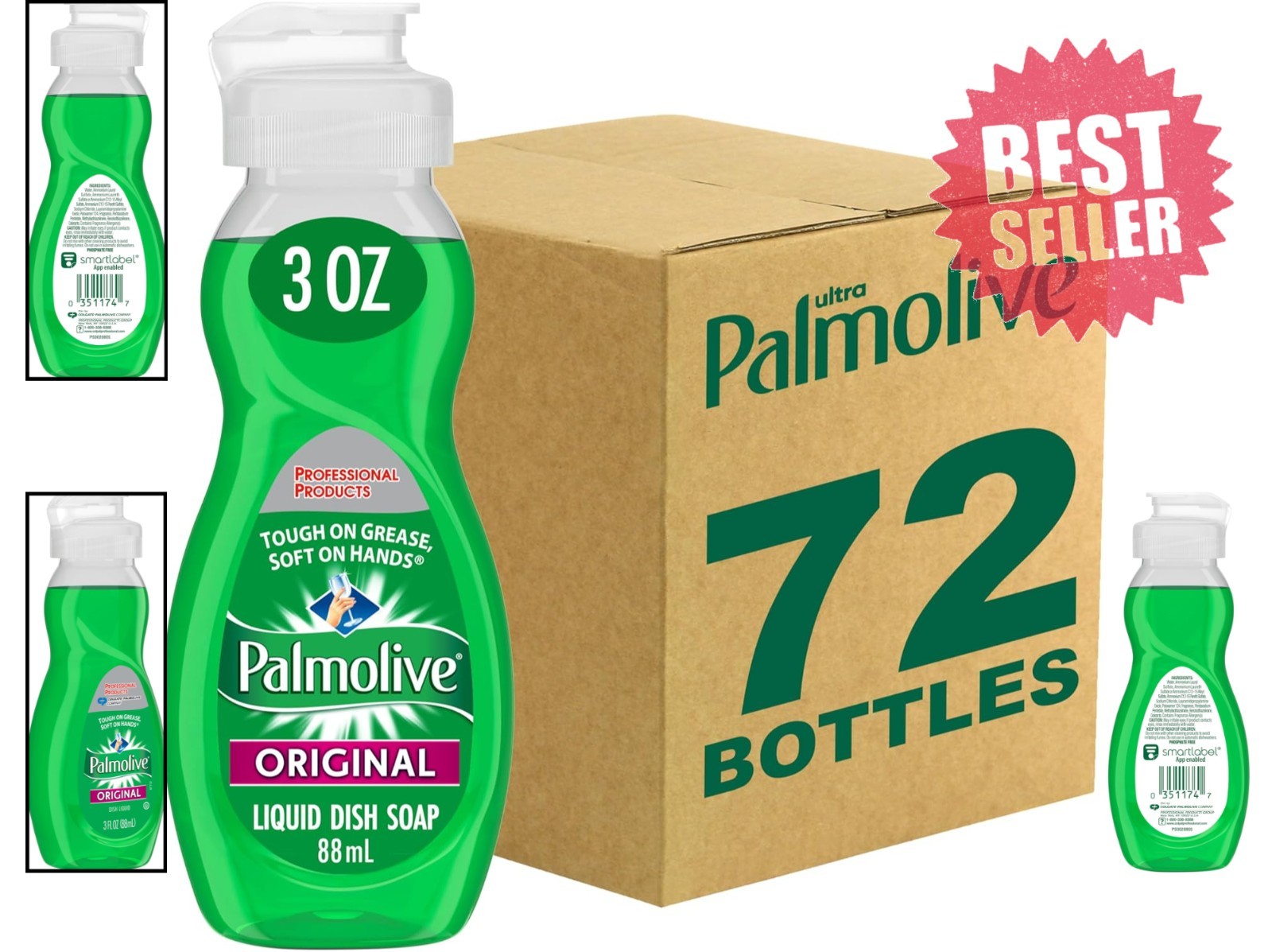 Travel Dish Soap, Scent, 3oz Bottle Case of 72 – Eco-Friendly Formula
