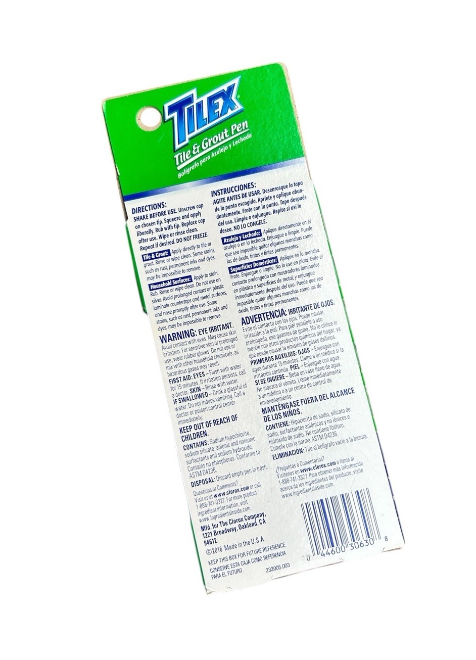 NOS Clorox Tilex Bleach Pen Dual Tip Removes Tile & Grout Stains Sealed NIB 2016