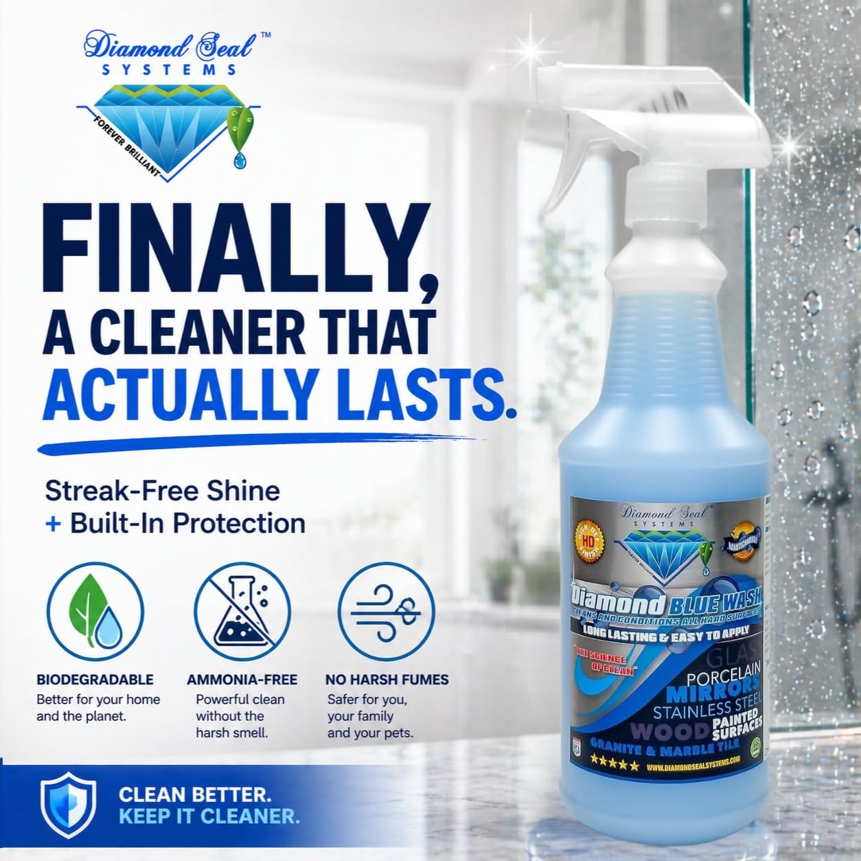 Made in the USA. Diamond Blue Repellent Wash Multi Surface. Cleans,Shine Best…