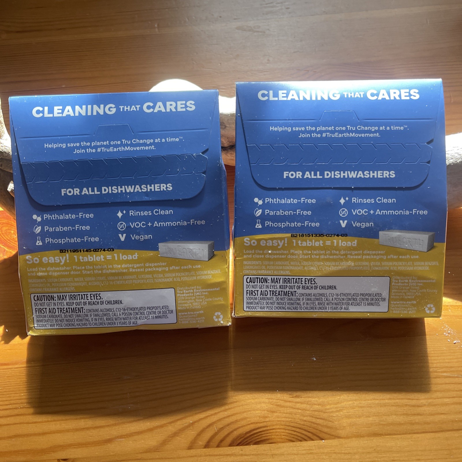 Tru Earth Dishwasher Detergent Tablets Lemon Scent 40 Tablets Cuts Grease X(2)