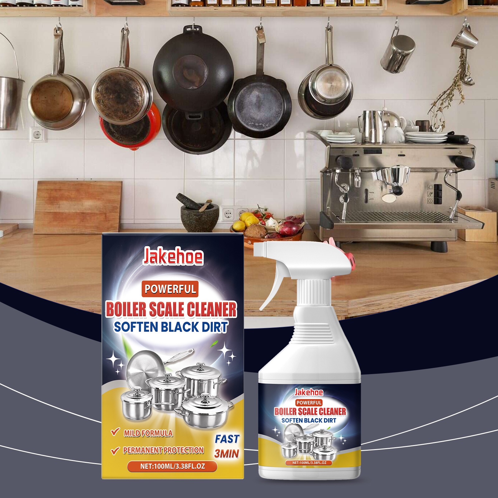 Cookware Cleaner for Grease & Black Stain Removal – Kitchen Stove Pan Cleaner