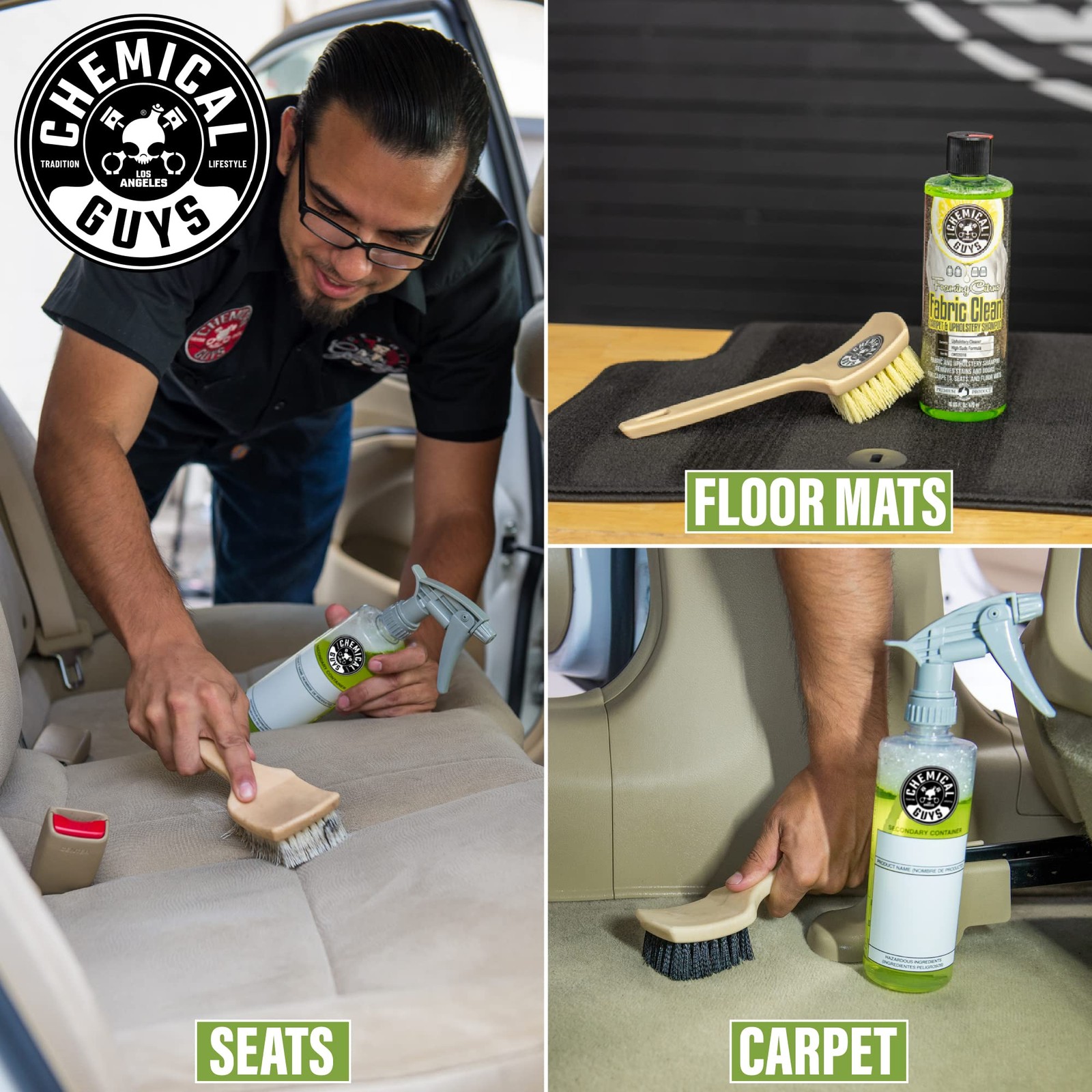 CWS203 Foaming Citrus Fabric Clean Carpet & Upholstery Cleaner Car Carpets, S…