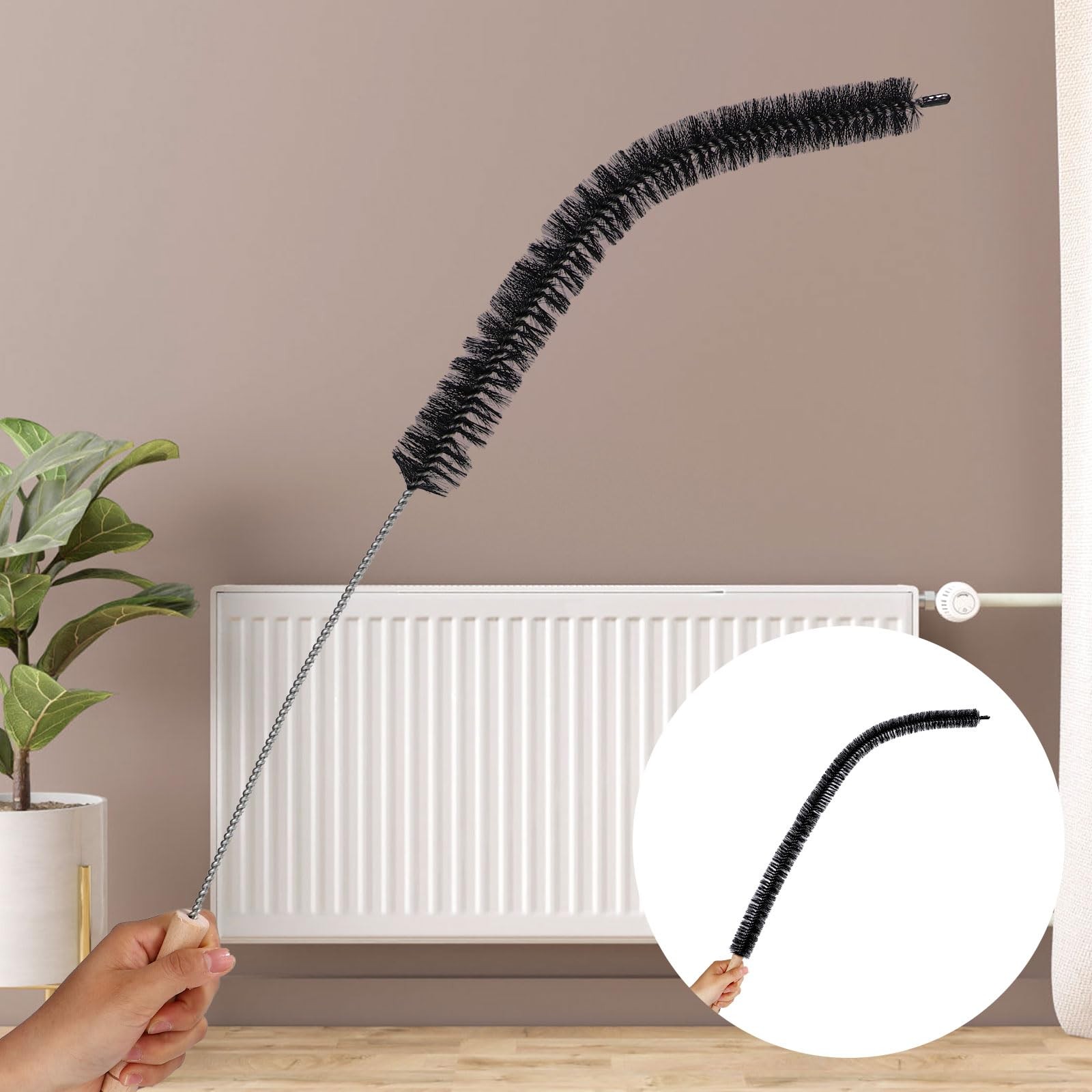 2pcs Bendable Radiator Brush, Include 1pcs Long Brush Head Radiator Dusters a…