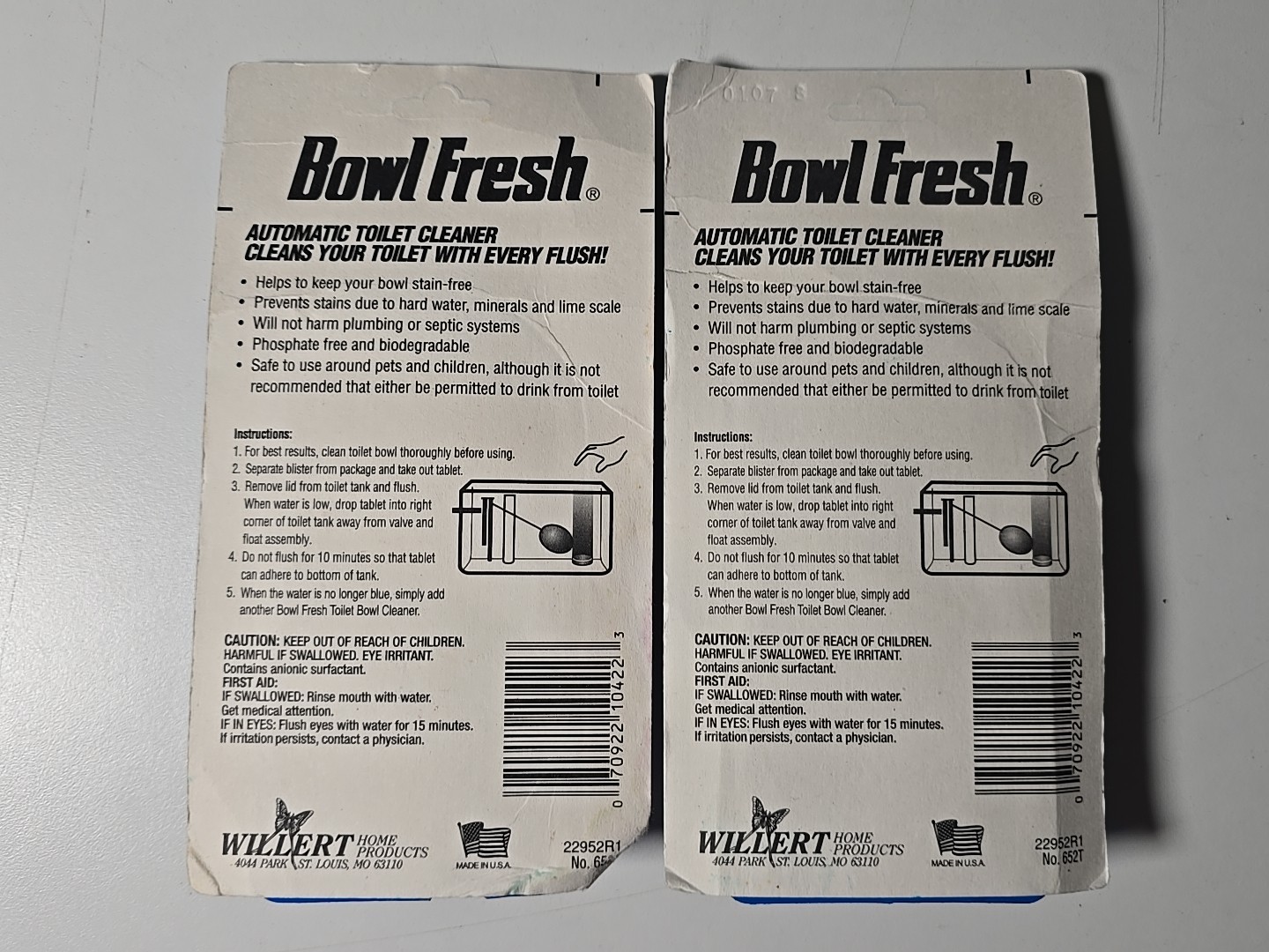 Vintage Lot of 2 Bowl Fresh Blue Automatic Toilet Bowl Cleaner 2 Packs of 2