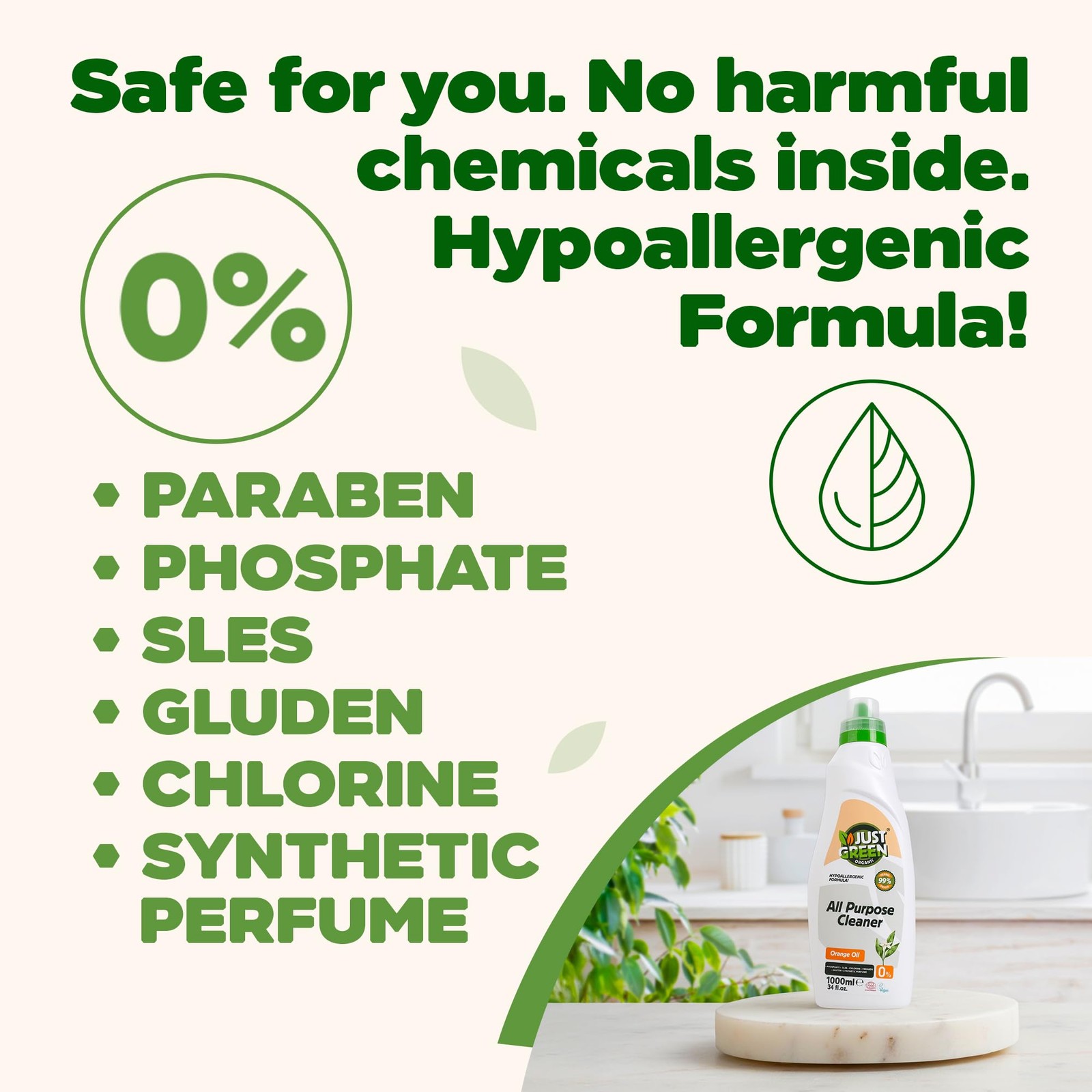 All Purpose Cleaner Spray, Plant-Based Multi-Surface Cleaner, Non-Toxic, Hypo…