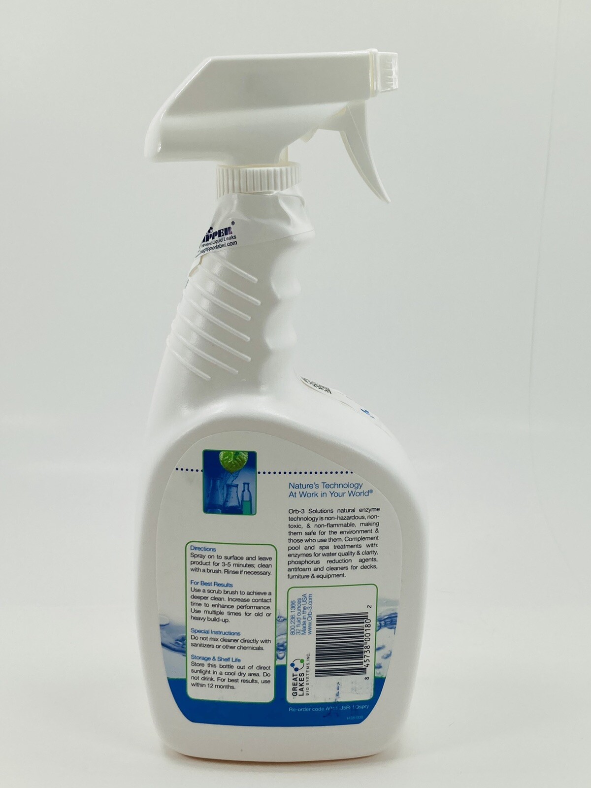 Orb-3 Ready-to-Use Enzyme Pool Cleaner Spray 1 Quart (32oz) Biodegradable