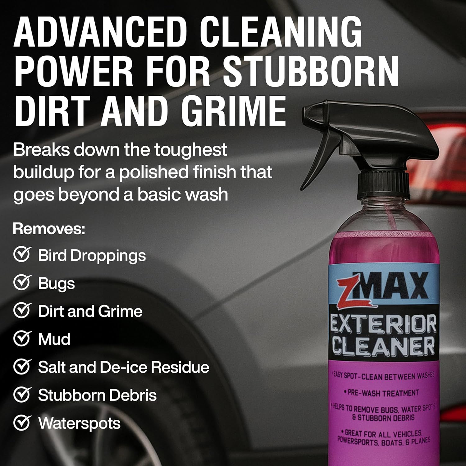 Exterior Cleaner, 24Oz – Multi-Surface Pre Wash for Car Detailing and Spot Clean