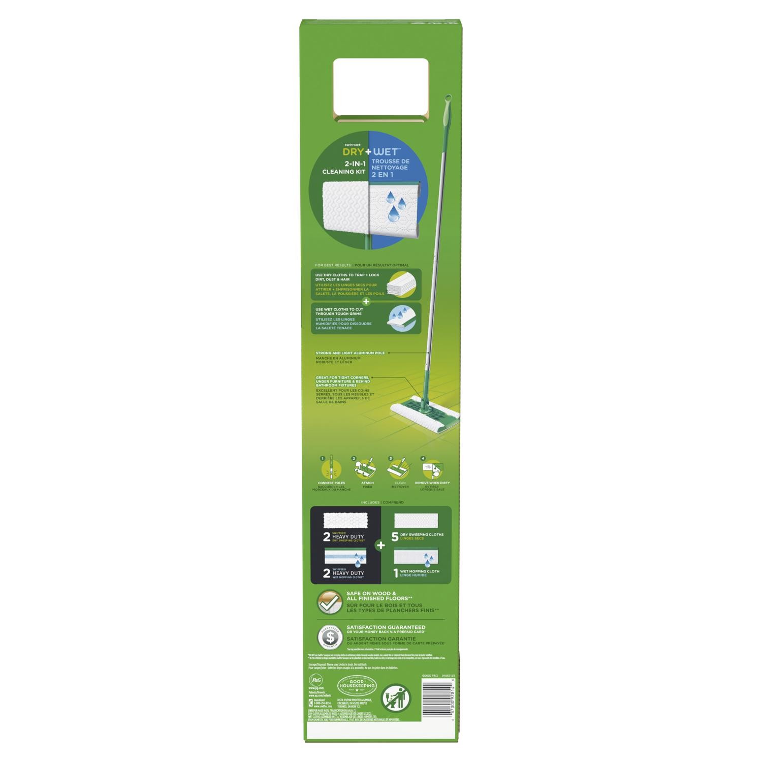 Swiffer 92814 Sweeper Dry + Wet Green Cordless Standard Hard Floor Deep Cleaner