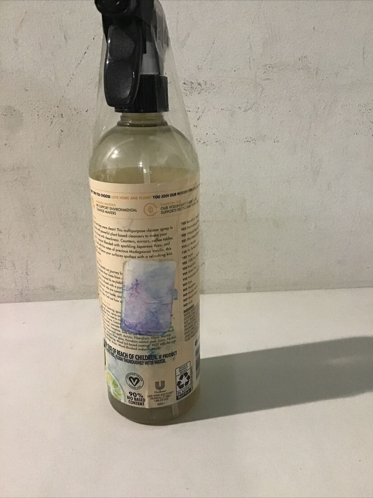 Love Home and Planet Multipurpose Cleaner Spray, Citrus Yuzu & Vanilla