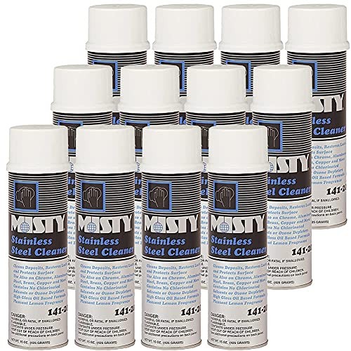 MISTY Heavy-Duty Stainless Steel Cleaner 15 oz Aero 1001541 (Case of 12) Pro
