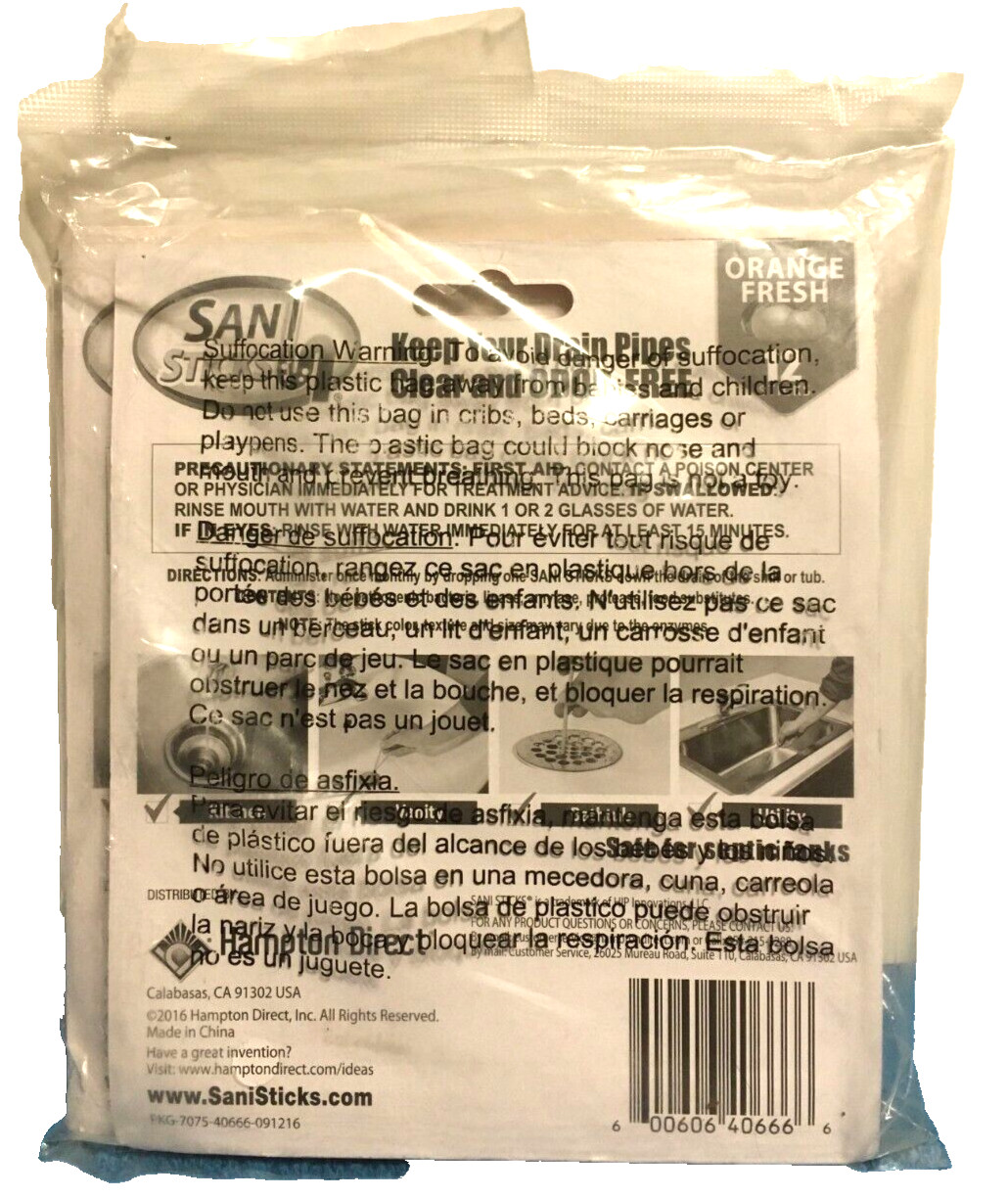 24 x Sani 360 SaniSticks Orange Fresh Enzyme Cleaning Action